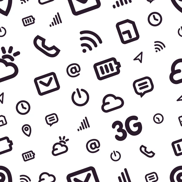 Mobil arayüz simgesi desen. Beyaz vektör arka plan