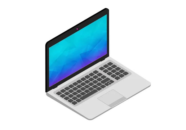 Vektorisometrische Darstellung des Laptops auf weißem Hintergrund — Stockvektor