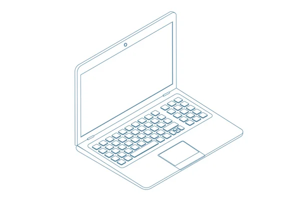 Isometrisches Vektorsymbol des Laptops — Stockvektor