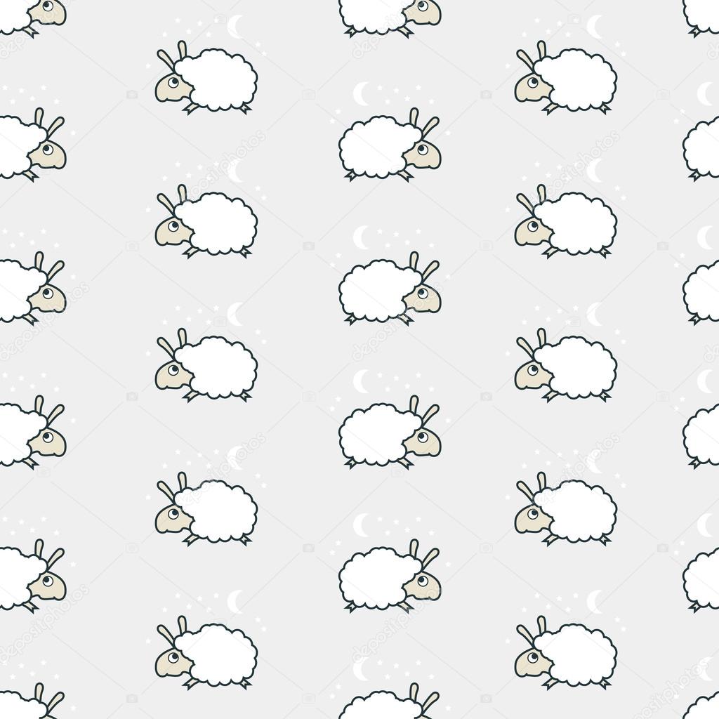 seamless cute sheep pattern.