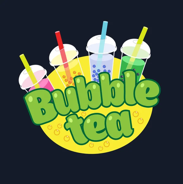 Bubble Tea Konzept Logo — Stockvektor