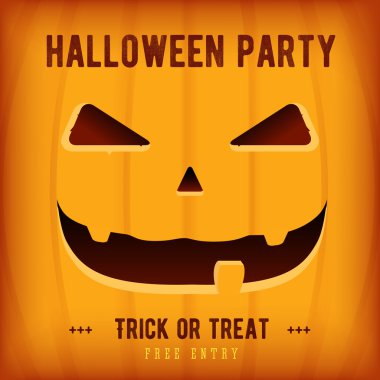 Cadılar Bayramı partisi Poster tasarım şablonu ile turuncu kabak