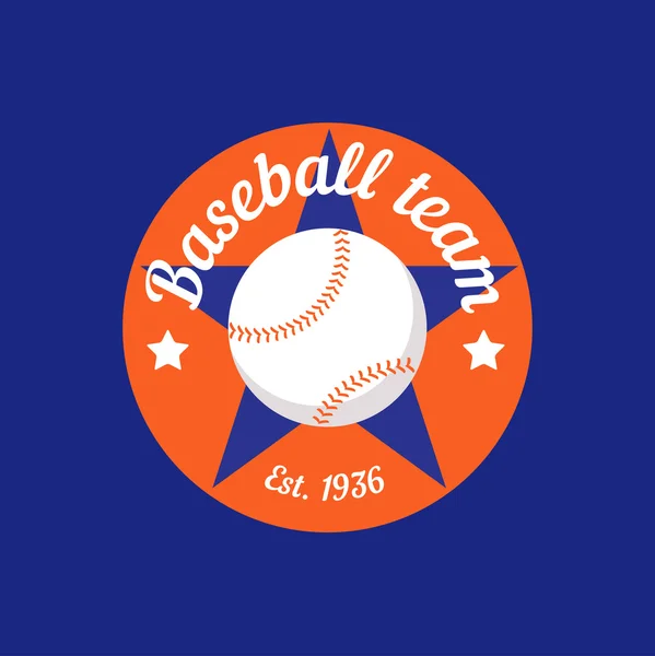빈티지 컬러 야구 선수권 대회 로고 또는 배지입니다. 평면 스타일 디자인. — 스톡 벡터