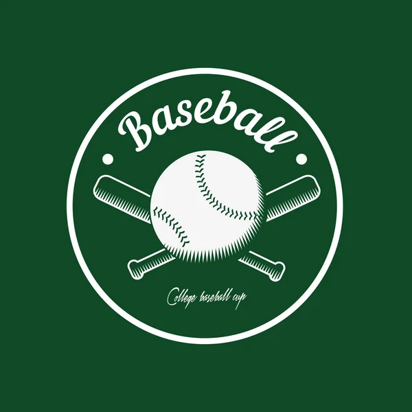 Logotipo del campeonato de béisbol de color vintage o insignia. Diseño de estilo plano — Archivo Imágenes Vectoriales