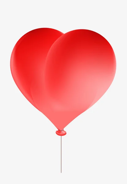 Vector red heart-shaped balloons set. Valentine day card — Stock Vector