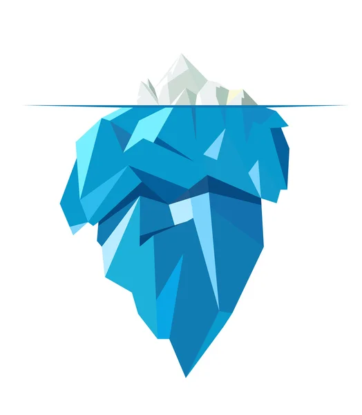 Isolado grande iceberg completo, ilustração de estilo plano — Vetor de Stock