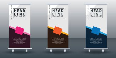 Pankart dizayn şablonunu katla. Vektör illüstrasyonu