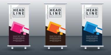 Pankart dizayn şablonunu katla. Vektör illüstrasyonu