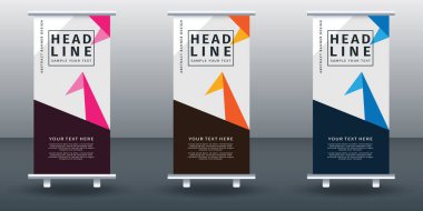 Pankart dizayn şablonunu katla. Vektör illüstrasyonu