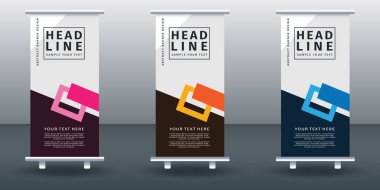 Pankart dizayn şablonunu katla. Vektör illüstrasyonu