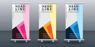 Pankart dizayn şablonu tasarımını katla. Vektör illüstrasyonu