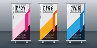 Pankart dizayn şablonu tasarımını katla. Vektör illüstrasyonu