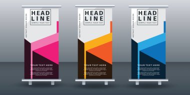 Pankart dizayn şablonu tasarımını katla. Vektör illüstrasyonu