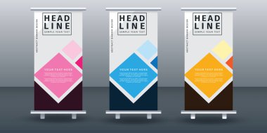 Pankart dizayn şablonu tasarımını katla. Vektör illüstrasyonu