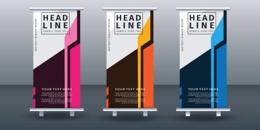 Pankart dizayn şablonu tasarımını katla. Vektör illüstrasyonu