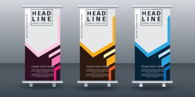 Pankart dizayn şablonu tasarımını katla. Vektör illüstrasyonu