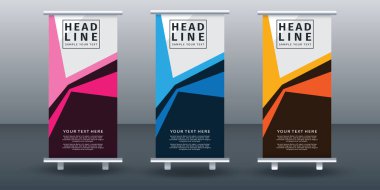 Pankart dizayn şablonu tasarımını katla. Vektör illüstrasyonu