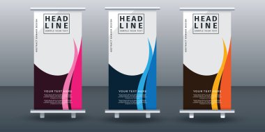 Pankart dizayn şablonu tasarımını katla. Vektör illüstrasyonu