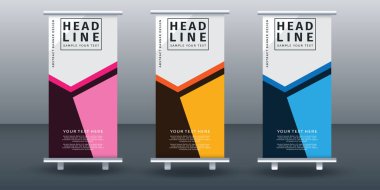 Pankart dizayn şablonu tasarımını katla. Vektör illüstrasyonu