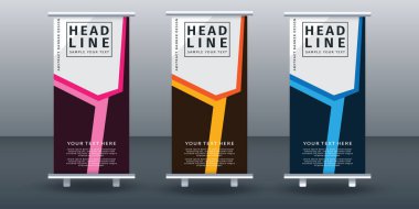 Pankart dizayn şablonu tasarımını katla. Vektör illüstrasyonu