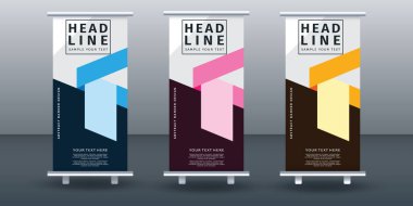 Pankart dizayn şablonunu katla. Vektör illüstrasyonu