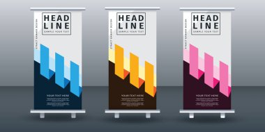 Pankart dizayn şablonunu katla. Vektör illüstrasyonu