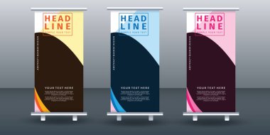 Pankart dizayn şablonunu katla. Vektör illüstrasyonu