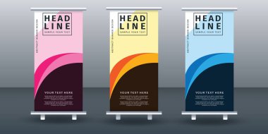 Pankart dizayn şablonunu katla. Vektör illüstrasyonu