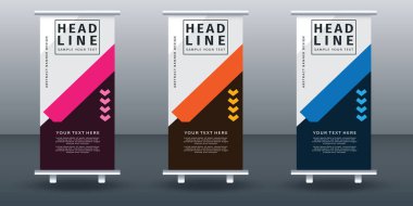 Pankart dizayn şablonunu katla. Vektör illüstrasyonu