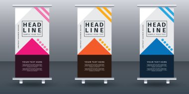 Pankart dizayn şablonunu katla. Vektör illüstrasyonu