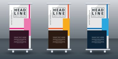 Pankart dizayn şablonunu katla. Vektör illüstrasyonu