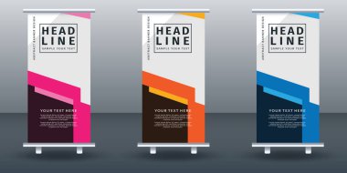 Pankart dizayn şablonunu katla. Vektör illüstrasyonu