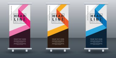 Pankart dizayn şablonunu katla. Vektör illüstrasyonu