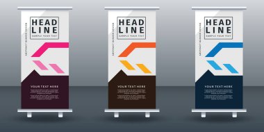 Pankart dizayn şablonunu katla. Vektör illüstrasyonu