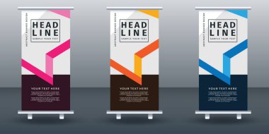 Pankart dizayn şablonunu katla. Vektör illüstrasyonu