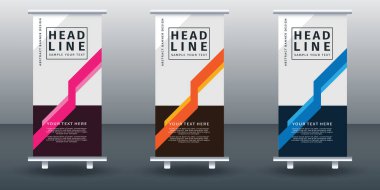 Pankart dizayn şablonunu katla. Vektör illüstrasyonu