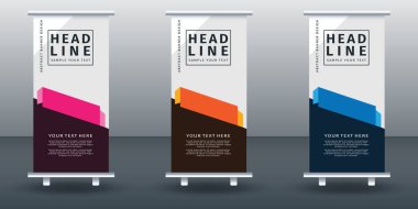 Pankart dizayn şablonunu katla. Vektör illüstrasyonu