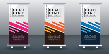 Pankart dizayn şablonunu katla. Vektör illüstrasyonu