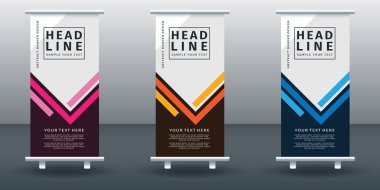 Pankart dizayn şablonunu katla. Vektör illüstrasyonu