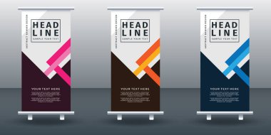 Pankart dizayn şablonunu katla. Vektör illüstrasyonu