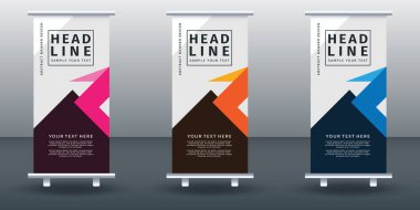 Pankart dizayn şablonunu katla. Vektör illüstrasyonu