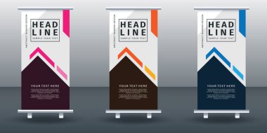 Pankart dizayn şablonunu katla. Vektör illüstrasyonu