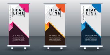 Pankart dizayn şablonunu katla. Vektör illüstrasyonu