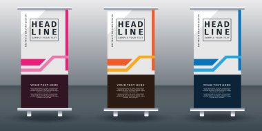 Pankart dizayn şablonunu katla. Vektör illüstrasyonu