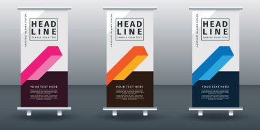 Pankart dizayn şablonunu katla. Vektör illüstrasyonu