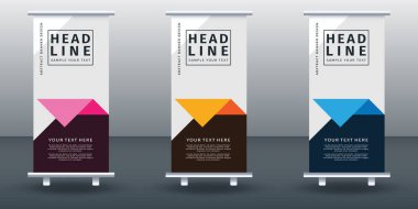 Pankart dizayn şablonunu katla. Vektör illüstrasyonu