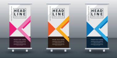 Pankart dizayn şablonunu katla. Vektör illüstrasyonu