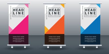 Pankart dizayn şablonunu katla. Vektör illüstrasyonu