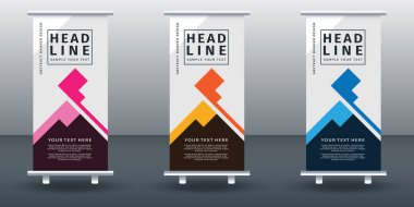 Pankart dizayn şablonu tasarımını katla. Sancak Vektörü illüstrasyonu