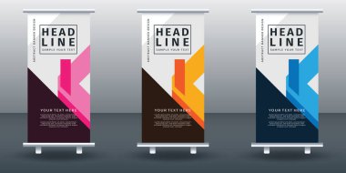 Pankart dizayn şablonu tasarımını katla. Sancak Vektörü illüstrasyonu